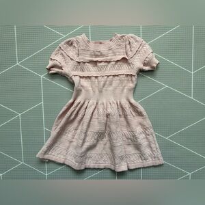 Little me|Baby girl/toddler Light Pink Knit Ruffle textured knit Dress,pastel•2T